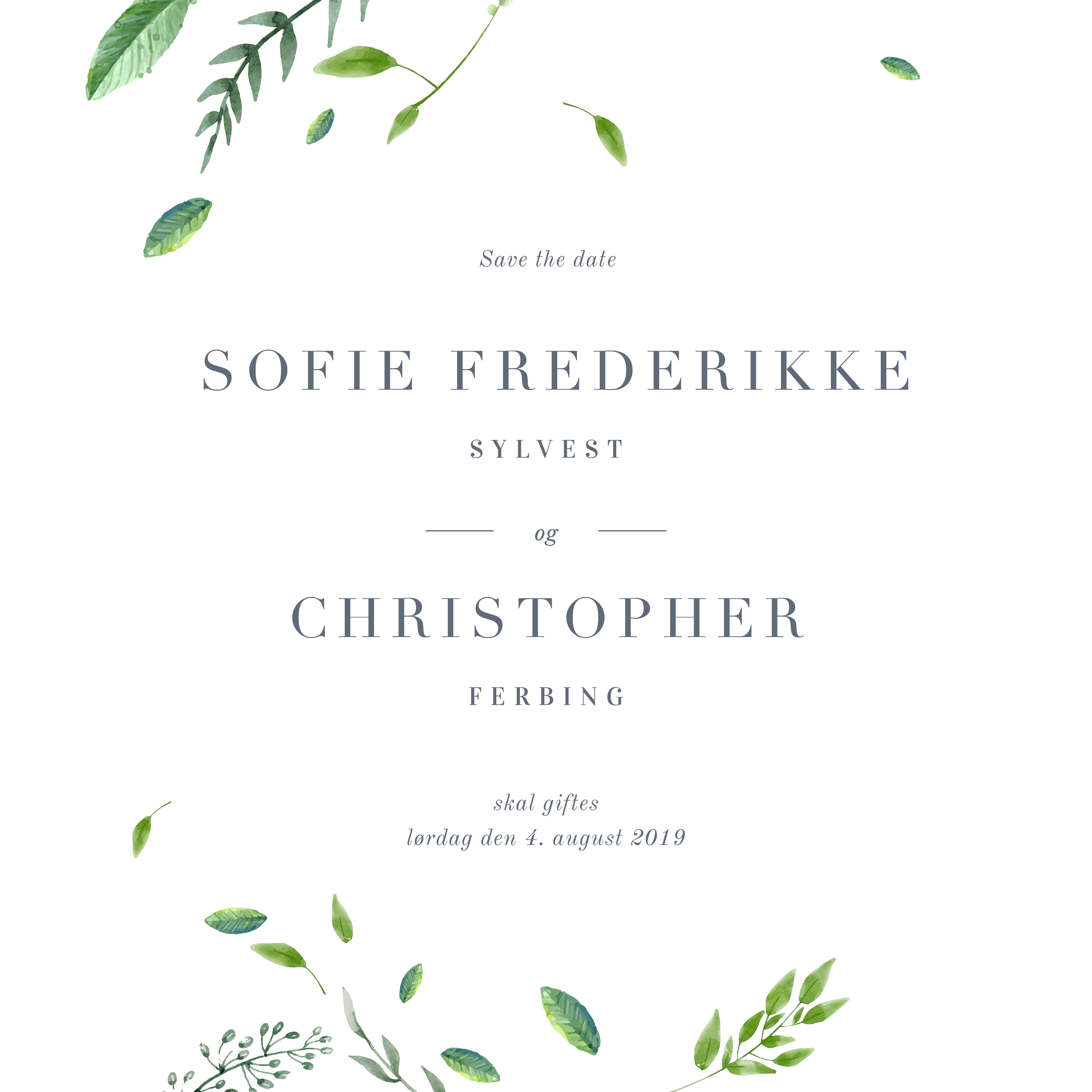 Invitationer - Sofie Frederikke & Christopher